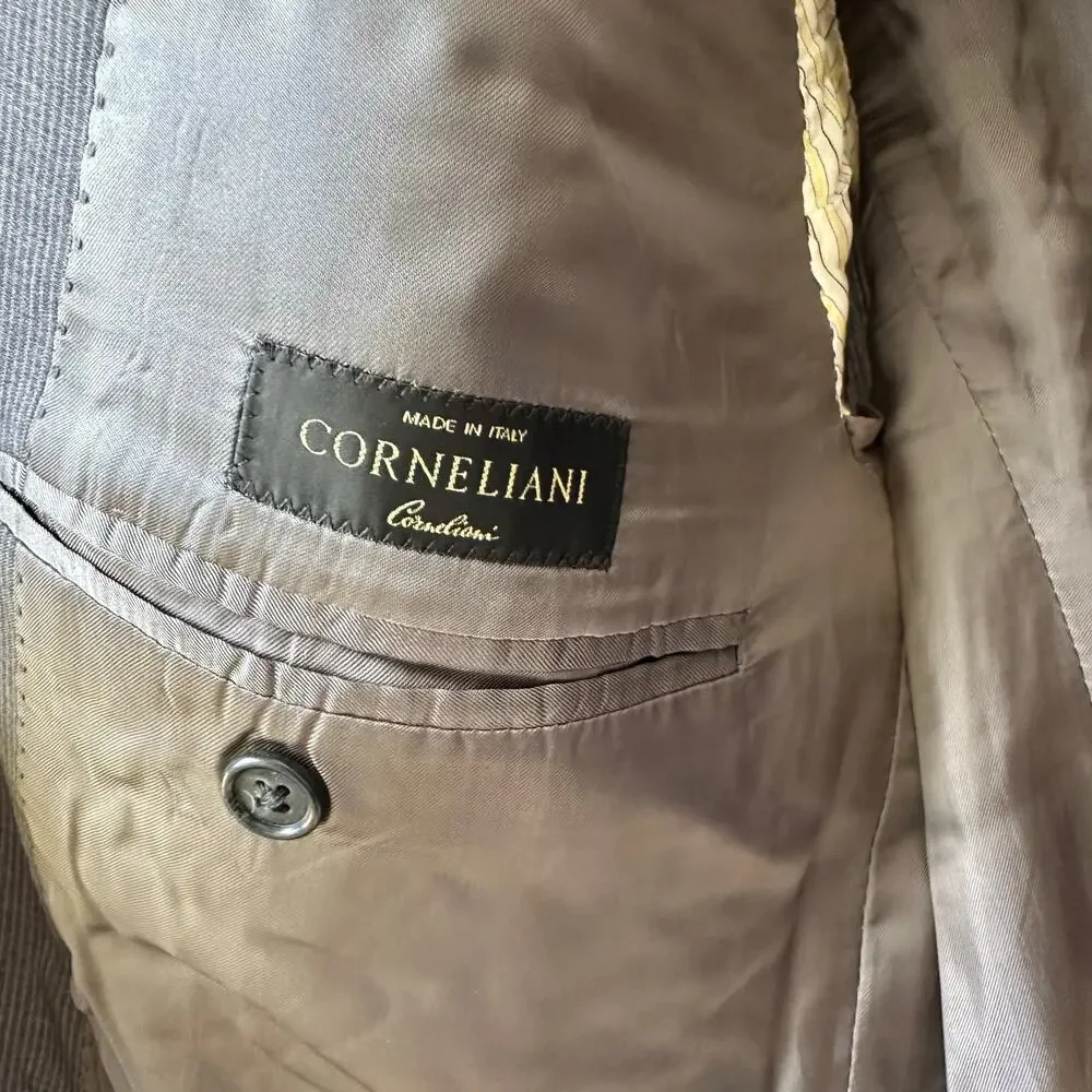 Corneliani Made in Italy Gray Wool Silk Blazer Jacket Size 54R (US 44R) - Picture 2 of 7